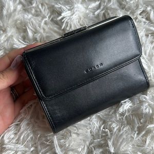 Black leather coach wallet